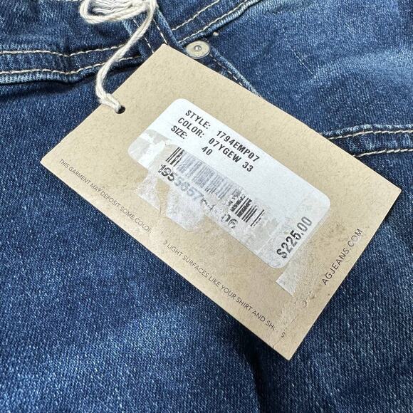 AG Adriano Goldschmied NWT Everett Slim Straight Jeans Size 40 x 33 Dark Blue - Picture 6 of 12
